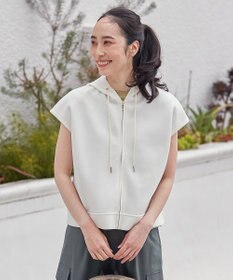 ANY L 【洗濯機可】ダンボールフレンチスリーブ ジップアップパーカー