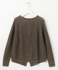 自由区 【WEB限定カラーあり・洗える】リネンミドルゲージボートネック ニット