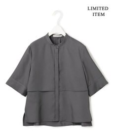 ICB L 【WEB限定・洗える】 シルキーツイル クロップドシャツ