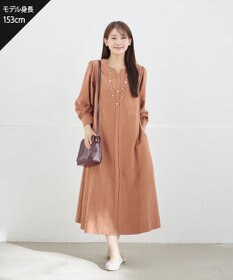 Tiaclasse L 【洗える】ピーチスキンAラインワンピース