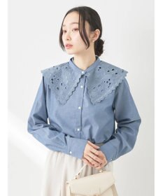 earth music&ecology ２ｗａｙ刺繍衿ブラウス