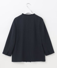 J.PRESS LADIES ナチュラルツイードストレッチ ノーカラー ジャケット