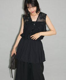 Green Parks テープ刺繍レースベスト