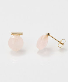 金属アレルギー対応】パワーストーンバーピアス ローズクォーツ/天然石