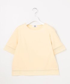 J.PRESS LADIES 【洗える】スムースジャージー レース カットソー