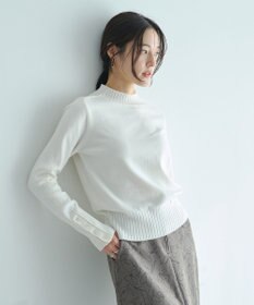 YECCA VECCA 袖口釦リブMIXニット