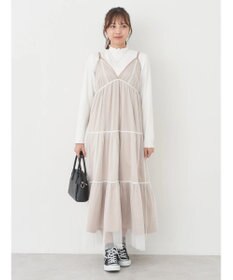 earth music&ecology ＳＥＴ２点ティアードペチドレス＋チュールワンピース