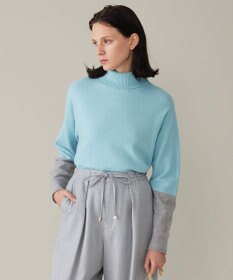 自由区 【洗える】セミウーステッドウールタートルネック ニット