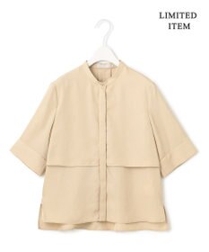 ICB 【WEB限定・洗える】 シルキーツイル クロップドシャツ