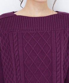 Tiaclasse 【洗える】ケーブル編みドルマンニットトップス
