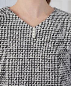 Tiaclasse ツイードコンビフレアチュニック