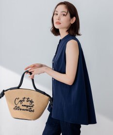 組曲 【洗える】ブラウスライクジャージーノースリーブ カットソー