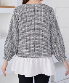 Tiaclasse ツイードコンビフレアチュニック