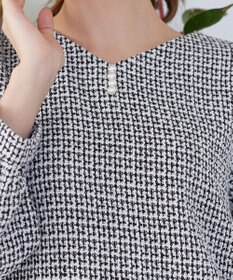 Tiaclasse ツイードコンビフレアチュニック