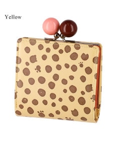 サライ ドット柄ネイビー2つ口がま口財布 サライ sarai ドットレザー2つ折りがま口財布 （ネイビー