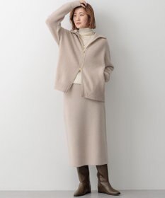 23区 S 【洗える】カシミヤブレンド ジップアップ ニットブルゾン