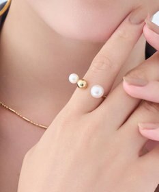 Phoebe 【金属アレルギー対応】ミックスドットリング　ゴールド/ニッケルフリー/パール