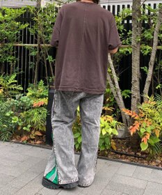 WEGO 【ユニセックス着用ITEM】ジャージドッキングZIPデニムパンツ