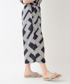 UCHINO クレープガーゼ ジオメトリックガウチョパンツ