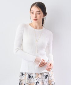 YECCA VECCA 袖口シアーリブニット