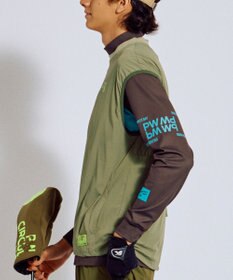 PW CIRCULUS 【撥水加工 / 小さくまとまる】【UNISEX】オーバーサイズ パッカブルベスト ゴルフウェア メンズ レディース