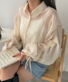 WEGO 楊柳シアードロストショートシャツ