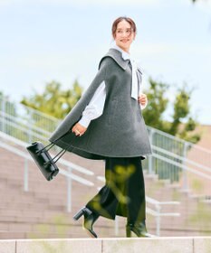 #Newans セーラーカラーダブルフェイスケープコート