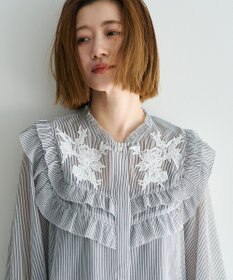 YECCA VECCA ラッフルレースブラウス