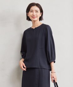 J.PRESS LADIES 【洗える】RELAXIONツイル クルーネック ブラウス