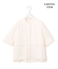 ICB 【WEB限定・洗える】 シルキーツイル クロップドシャツ