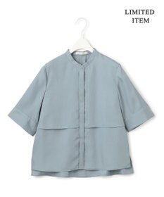 ICB 【WEB限定・洗える】 シルキーツイル クロップドシャツ