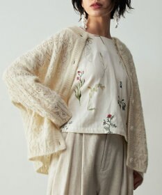 muuc アルパカモヘヤ模様編みカーディガン