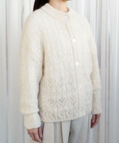 muuc アルパカモヘヤ模様編みカーディガン