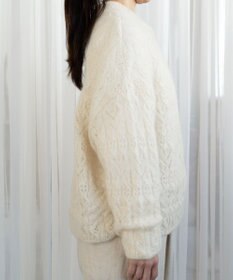 muuc アルパカモヘヤ模様編みカーディガン