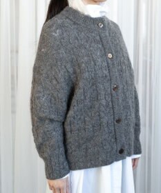 muuc アルパカモヘヤ模様編みカーディガン