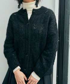 muuc アルパカモヘヤ模様編みカーディガン