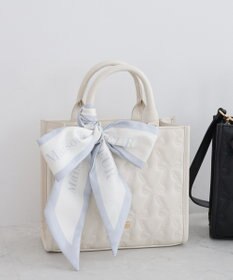 Maison de FLEUR スカーフ付きリボンキルティング2Wayスクエアトート