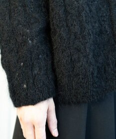 muuc アルパカモヘヤ模様編みカーディガン