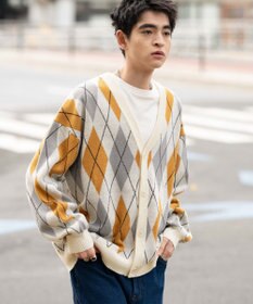 WEGO リラックスフィットパターンカーディガン