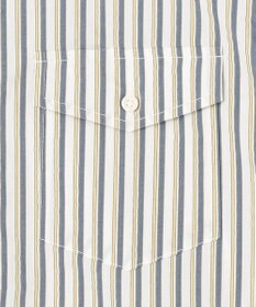 J.PRESS MEN 【クールマックス】サッカーマルチストライプ バンドカラーシャツ