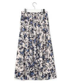 23区 【洗える】ニュアンスフラワープリント フレア スカート