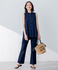 組曲 【洗える】ブラウスライクジャージーノースリーブ カットソー