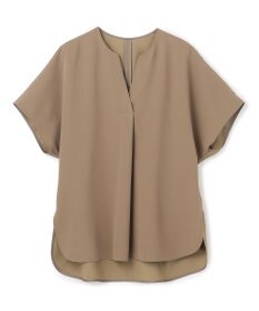 UNFILO 【セットアップ着用可】サマーセットアップ スキッパーブラウス モカ