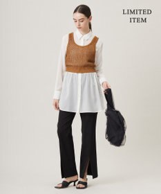 ICB 【WEB限定・洗える】キュプラハイパワーストレッチ セミフレアパンツ