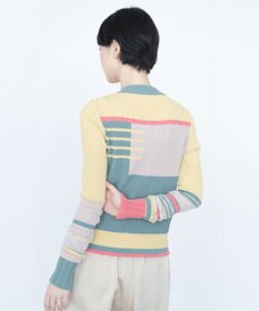 COQ CONCORD カラーブロックリブニット