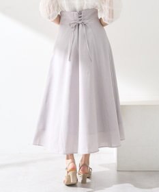 earth music&ecology シアーバックレースアップフレアスカート