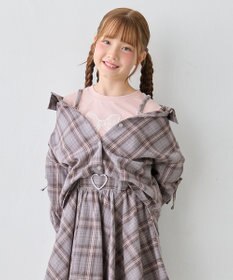 ANY KIDS オンオフショルダー チェックシャツ