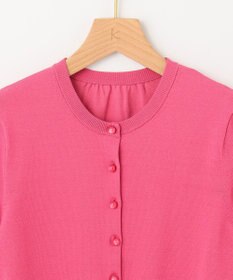 組曲 【5色展開・洗える】MINA半袖 カラーカーディガン