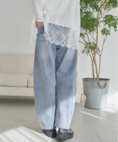 WEGO 【ANGIE VINTAGE】バレルレッグデニムパンツ