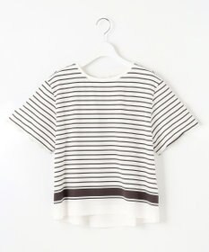 J.PRESS LADIES S 【洗える】パネルボーダー Tシャツ
